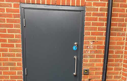 P and F Cladding - fire escape doors - after