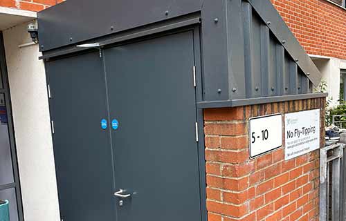 P and F Cladding - doors - bin store - after