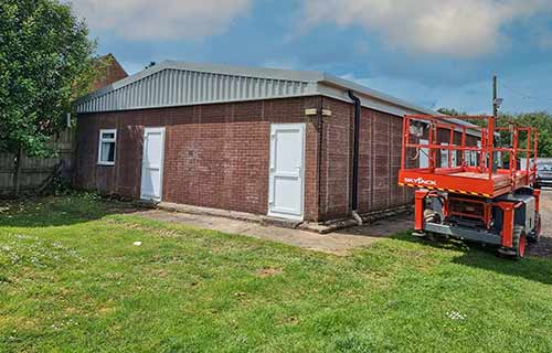 P and F Cladding - Crowfield Village Hall - overclad with insulation