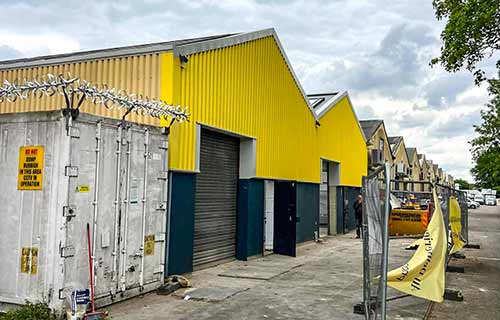 P and F Cladding - single skin - Cromwell Ind Est - London - after
