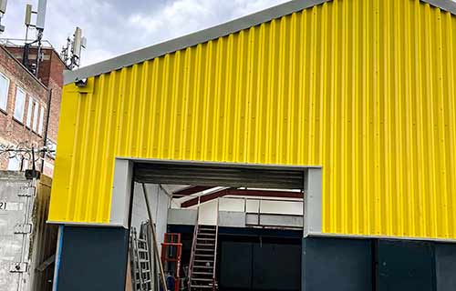 P and F Cladding - single skin - Cromwell Ind Est - London - after